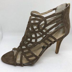 Adrienne Vittadini Gala Tan Dressy Strappy Sandal Stiletto size 10